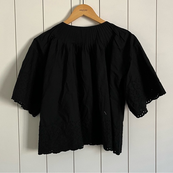J. Crew Jolie Eyelet Cotton Poplin Top Black - Picture 5 of 5